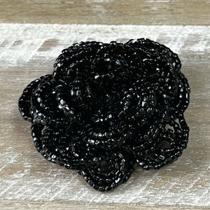 Vintage Seed Bead Layered Loops Flower Brooch Japan